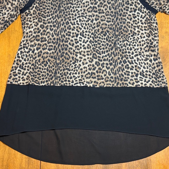 Michael Kors Animal Print Top with Black Trim, Medium - Picture 7 of 12